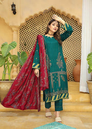 AKS by Humdum Unstitched Embroidered Woolen Peach 3Pc Suit D-03