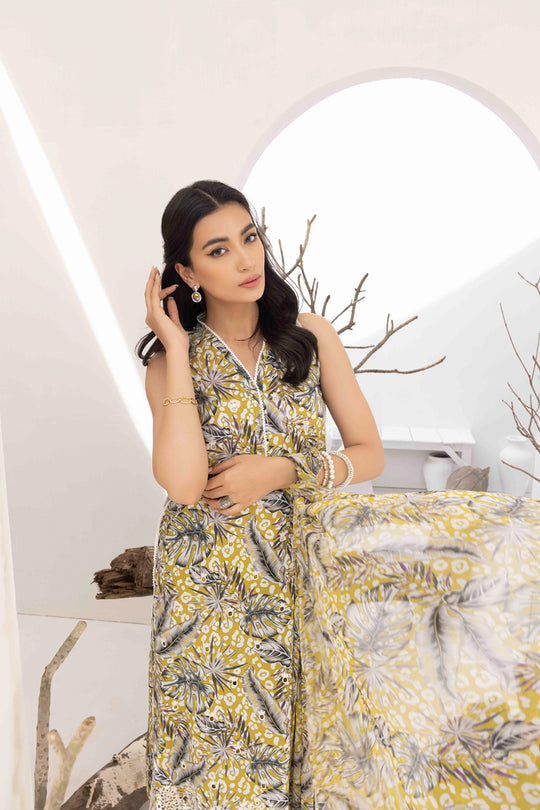 Puri Fabrics Flora Printed & Embroidered Swiss Lawn 3 Piece Suit D-03