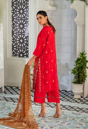 Noir by Humdum Unstitched Embroidered Slub Linen 3Pc Suit D-04
