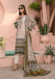 Florence Vol 08 Embroidered Staple Linen Unstitched 3Pc Suit D-04