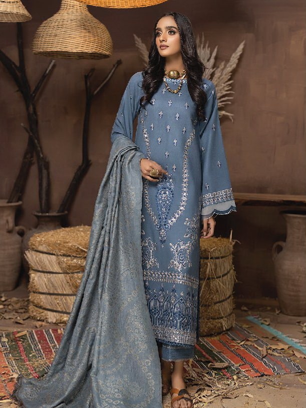 Carvaan by Humdum Unstitched Embroidered Leather Peach 3Pc Suit D-04