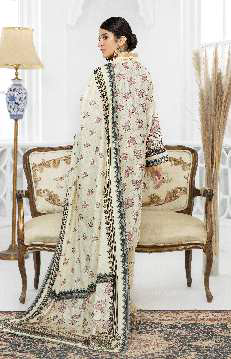 Al Kareem Shazmeen Prints Diamond Linen Unstitched 3Pc Suit D-04