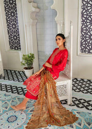 Noir by Humdum Unstitched Embroidered Slub Linen 3Pc Suit D-04
