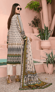 Florence Vol 08 Embroidered Staple Linen Unstitched 3Pc Suit D-04