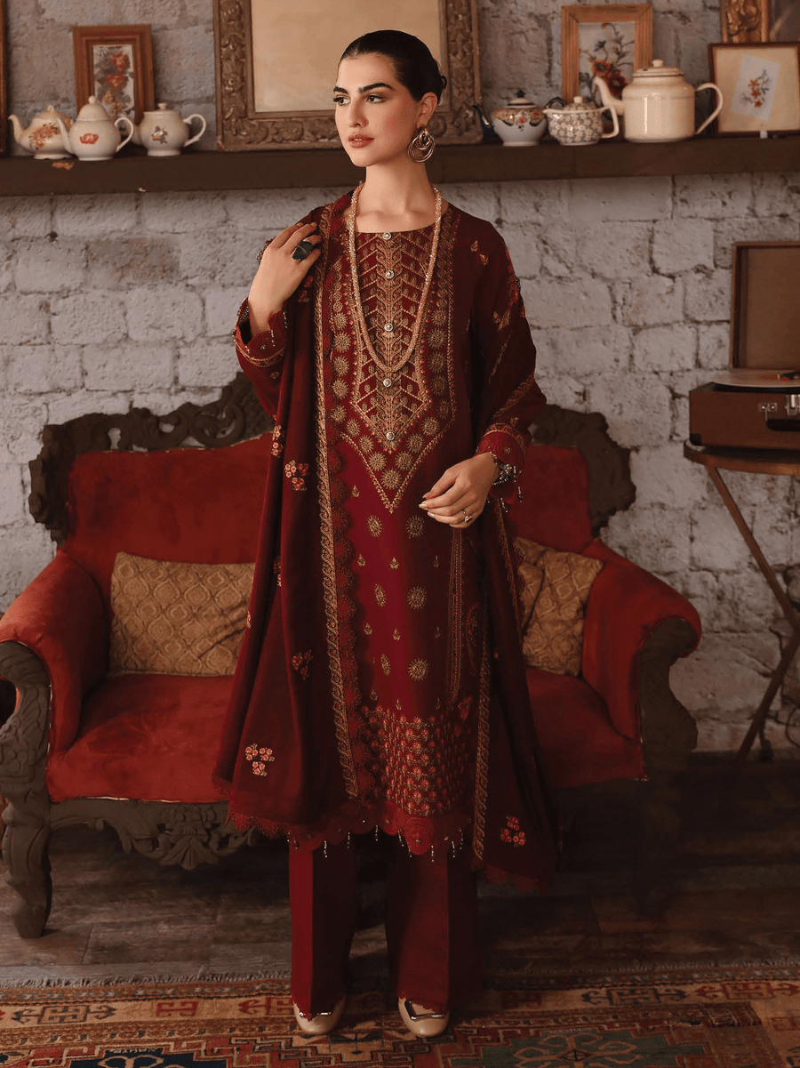 Rang Rasiya Premium Winter Unstitched Karandi 3Pc Suit D-04 EMILY