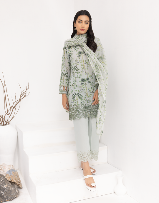 Puri Fabrics Flora Printed & Embroidered Swiss Lawn 3 Piece Suit D-04