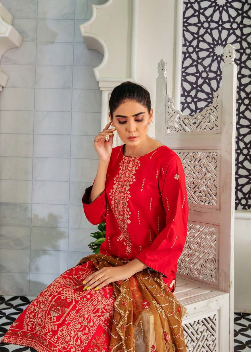 Noir by Humdum Unstitched Embroidered Slub Linen 3Pc Suit D-04