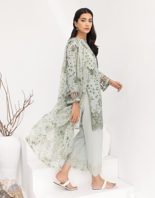 Puri Fabrics Flora Printed & Embroidered Swiss Lawn 3 Piece Suit D-04