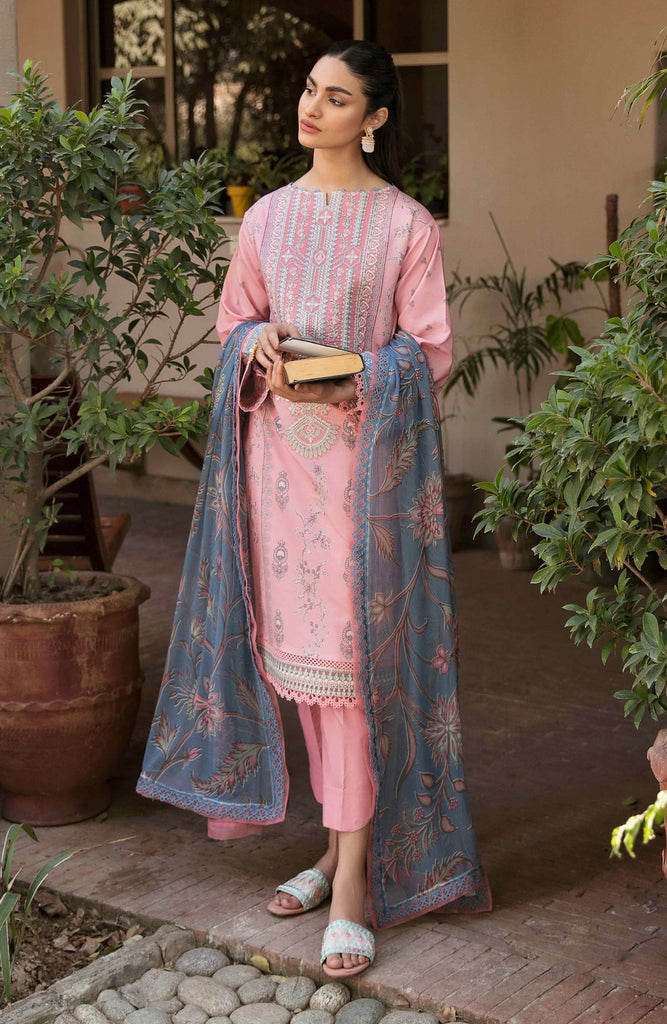 Afsanah by Seran Unstitched Embroidered Lawn 3 Piece Suit SN26UAL D-10 Masha - Summer Collection