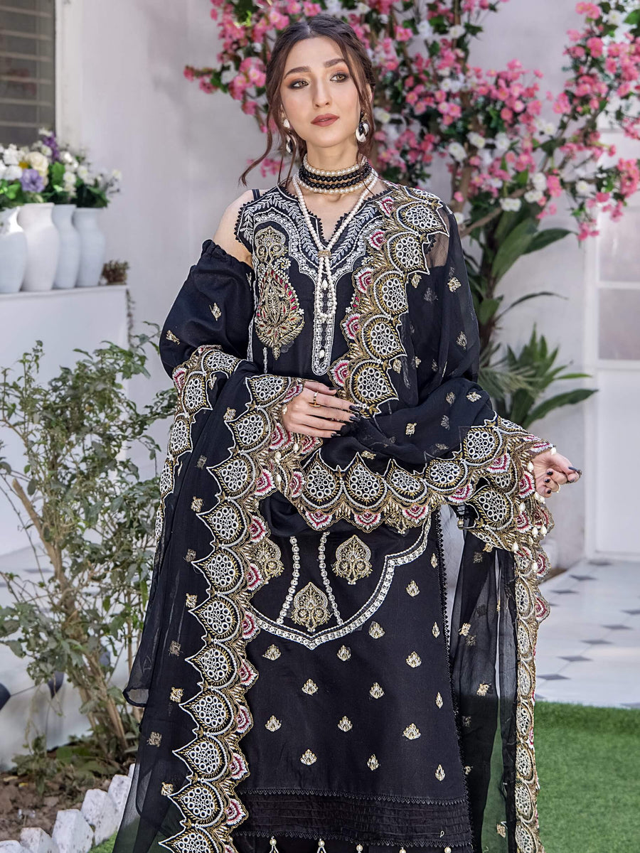 Afsoon by Humdum Embroidered Swiss Lawn Unstitched 3Piece Suit D-04