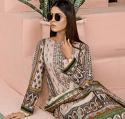 Florence Vol 08 Embroidered Staple Linen Unstitched 3Pc Suit D-04
