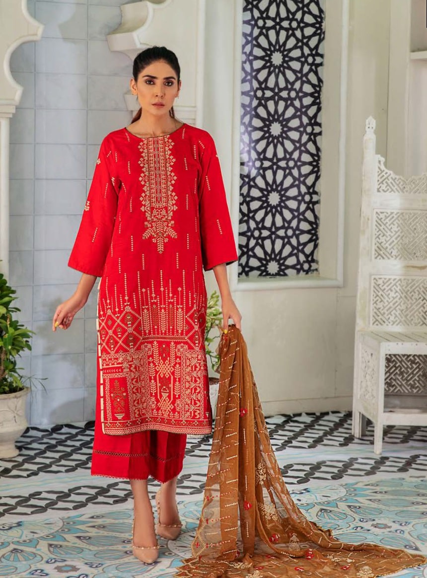 Noir by Humdum Unstitched Embroidered Slub Linen 3Pc Suit D-04