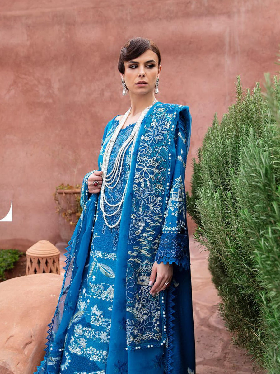 Republic WomensWear Unstitched Amaani Luxury Lawn 3Pc Suit D-4A Sepal