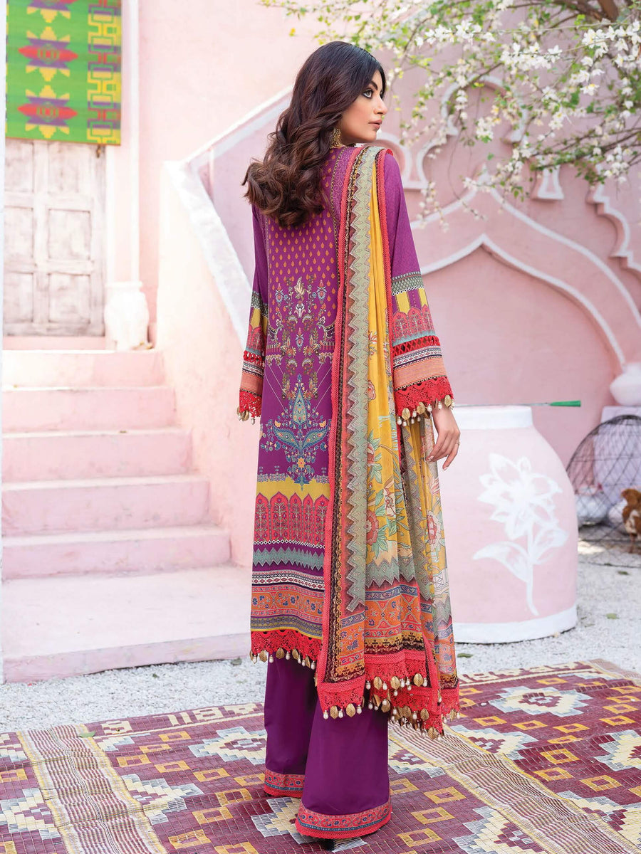 Rang Rasiya Florence Lawn Vol-02 Unstitched 3 Piece Suit Rajagi FL-04 - FaisalFabrics.pk