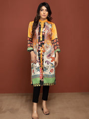 Labisa Silk di Kurti Unstitched Printed Silk 1Pc Shirt D-04