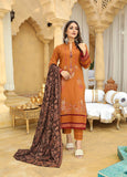 AKS by Humdum Unstitched Embroidered Woolen Peach 3Pc Suit D-04