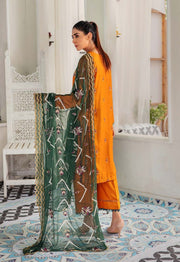 Noir by Humdum Unstitched Embroidered Slub Linen 3Pc Suit D-05
