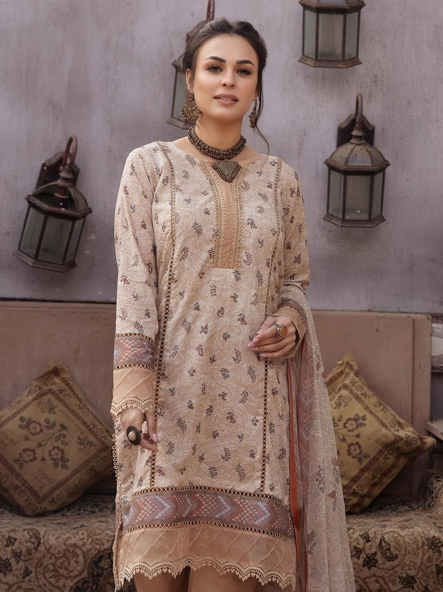 Riaz Arts Zarki's Classic Lawn Unstitched Embroidered 3Pc Suit D-05