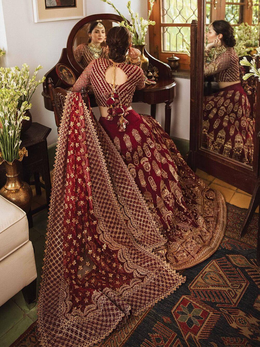 Afrozeh Shehnai Wedding Formals Embroidered 3Pc Suit D-05 Khastehgehri - FaisalFabrics.pk