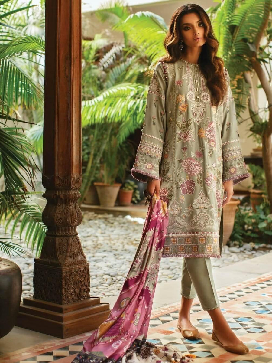Baroque Fall Winter Embroidered Khaddar 3pc Unstitched Suit 05-GIVRY - FaisalFabrics.pk