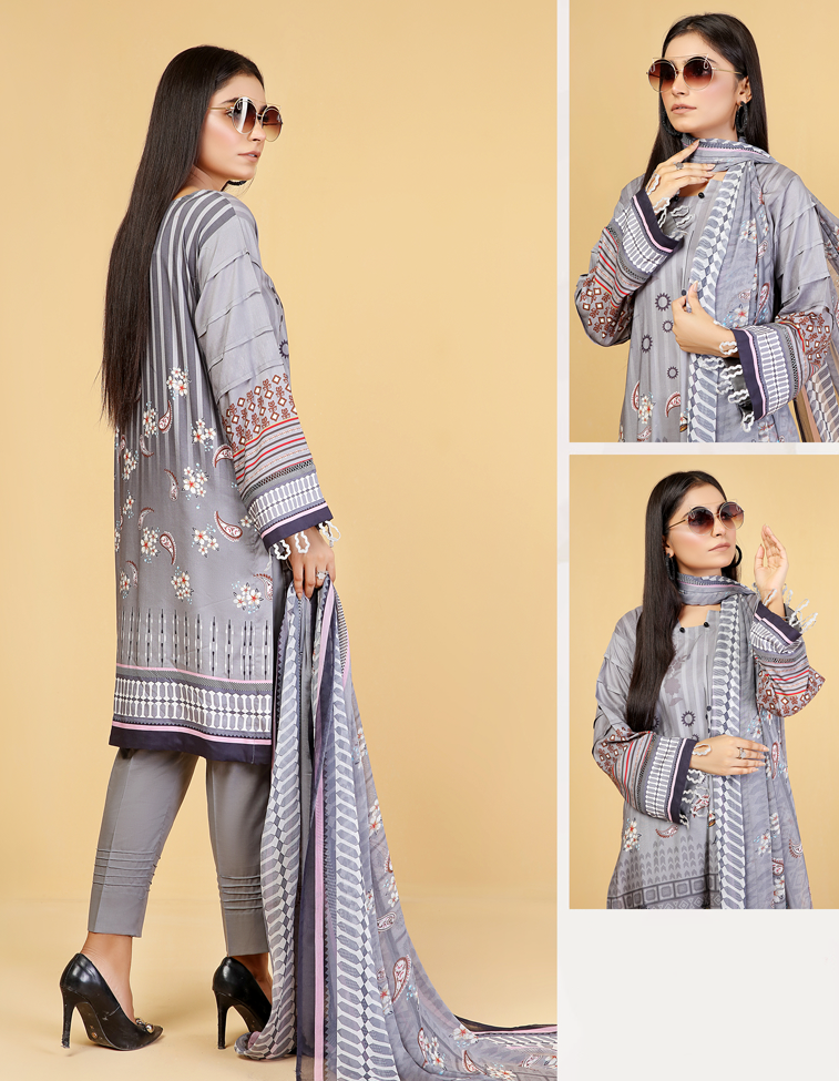 Zareen Vol-02 Staple Digital Printed Unstitched 3Pc Suit D-05