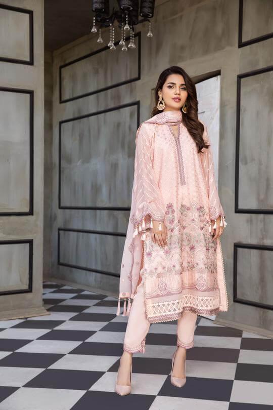 Alizeh Fashion Mahyar Embroidered Festive Chiffon 3PCS Suit D-05 Nur - FaisalFabrics.pk