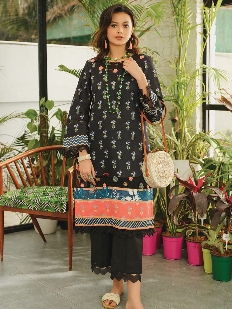 Rang Rasiya Tunic Digital Printed Lawn Unstitched Kurti D-05 Onyx