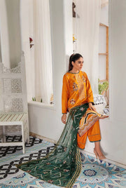 Noir by Humdum Unstitched Embroidered Slub Linen 3Pc Suit D-05