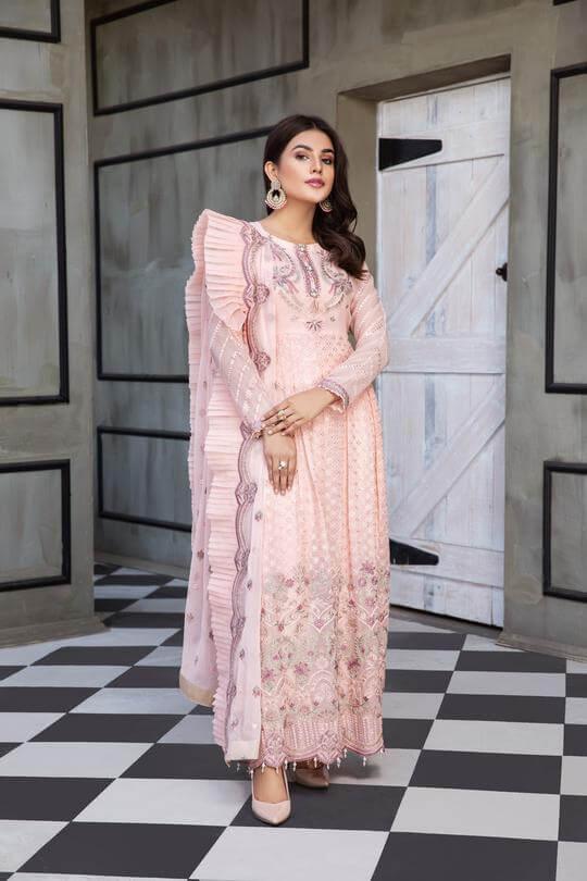 Alizeh Fashion Mahyar Embroidered Festive Chiffon 3PCS Suit D-05 Nur - FaisalFabrics.pk