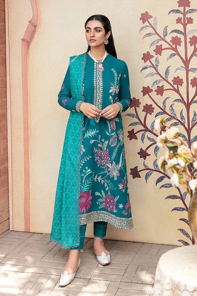 Cross Stitch Winter Edit Unstitched Khaddar 3Pc D-05 GARLAND BLOOM