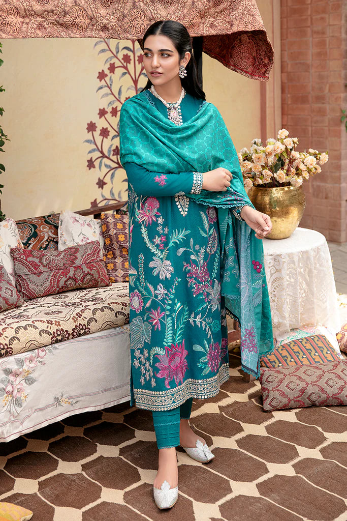 Cross Stitch Winter Edit Unstitched Khaddar 3Pc D-05 GARLAND BLOOM