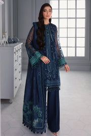Jazmin Iris Luxury Formal Organza Unstitched 3PC Suit D-05 SEASHELL - FaisalFabrics.pk