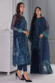 Jazmin Iris Luxury Formal Organza Unstitched 3PC Suit D-05 SEASHELL - FaisalFabrics.pk