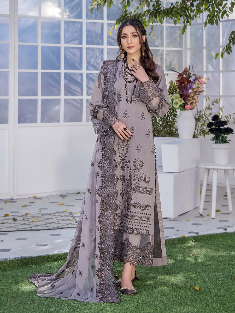 Afsoon by Humdum Embroidered Swiss Lawn Unstitched 3Piece Suit D-05