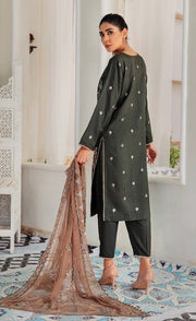 Noir by Humdum Unstitched Embroidered Slub Linen 3Pc Suit D-06