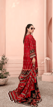Florence Vol 08 Embroidered Staple Linen Unstitched 3Pc Suit D-06