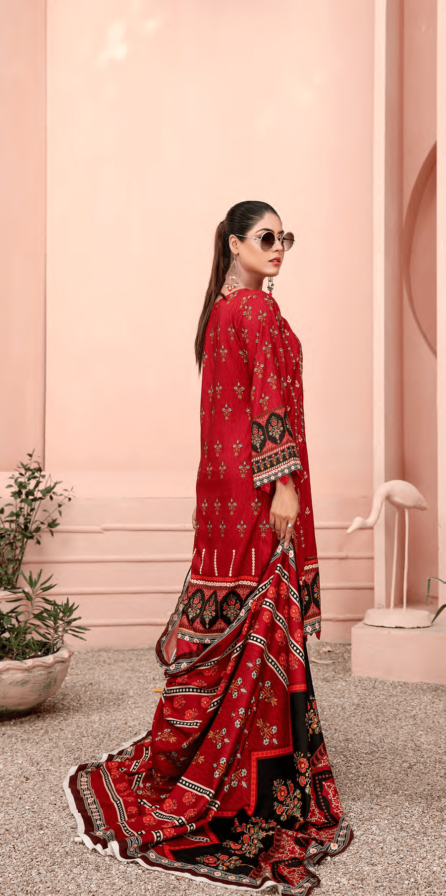 Florence Vol 08 Embroidered Staple Linen Unstitched 3Pc Suit D-06