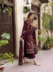 LAADLI by Humdum Unstitched Embroidered Peach Leather 3Pc Suit D-06