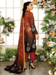 Al Kareem Bin Ismaeel Tarz Printed Cotrai Unstitched 3Pc Suit D-06