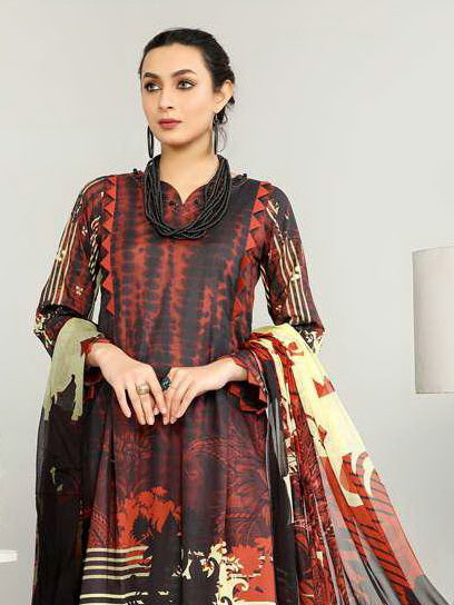 Harnour Vol-03 by Al-Kareem Fabrics Printed Lawn 3 Piece Suit D-06