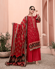 Florence Vol 08 Embroidered Staple Linen Unstitched 3Pc Suit D-06