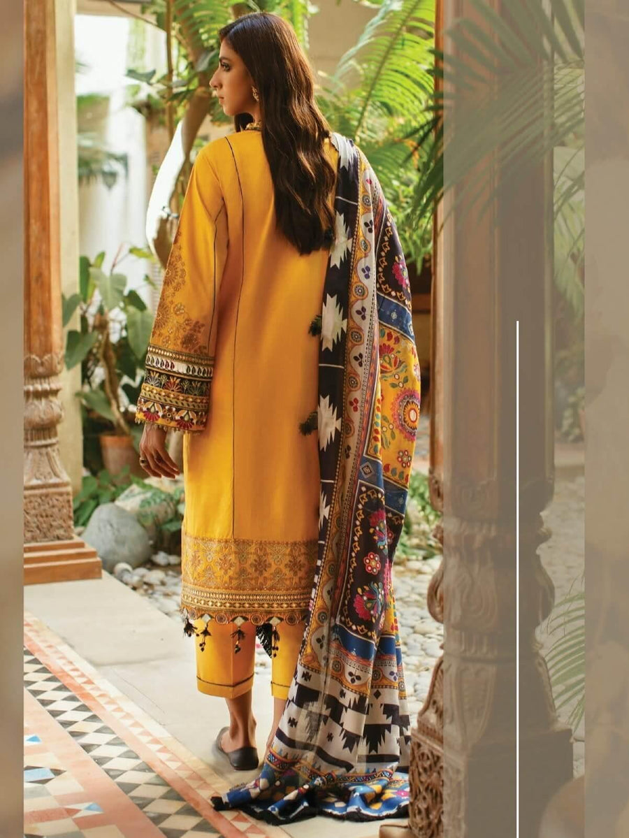 Baroque Fall Winter Embroidered Khaddar 3pc Unstitched Suit 06-SUNDANCE - FaisalFabrics.pk