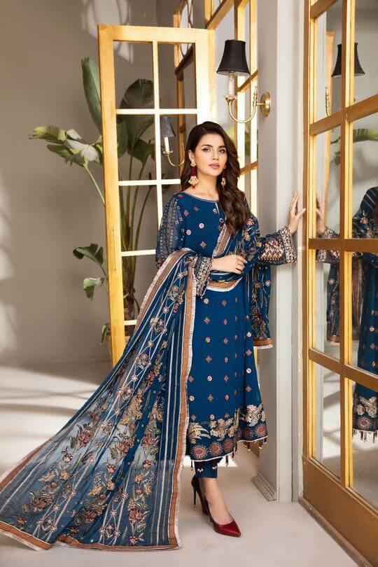 Alizeh Fashion Mahyar Embroidered Festive Chiffon 3PCS Suit D-06 Mahgul - FaisalFabrics.pk