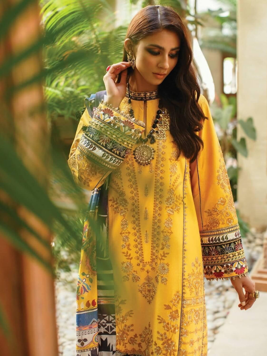 Baroque Fall Winter Embroidered Khaddar 3pc Unstitched Suit 06-SUNDANCE - FaisalFabrics.pk