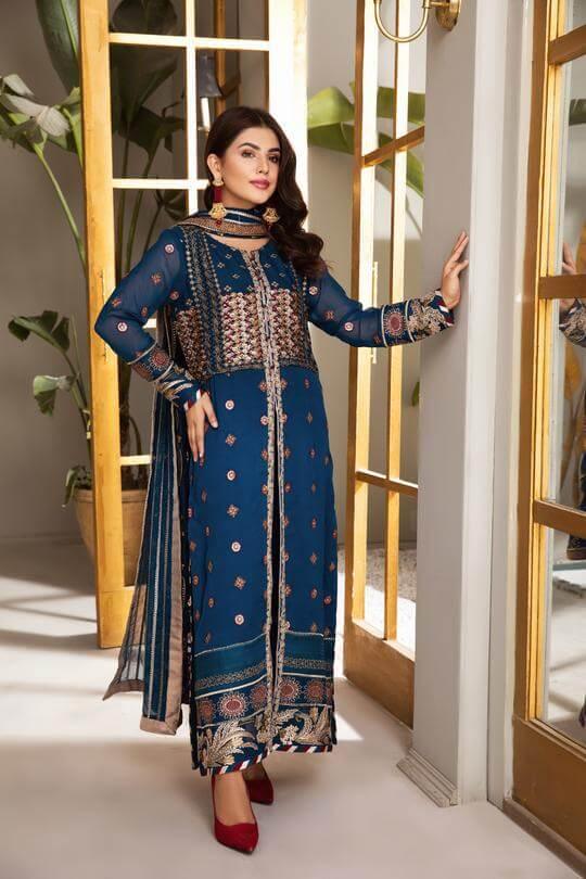 Alizeh Fashion Mahyar Embroidered Festive Chiffon 3PCS Suit D-06 Mahgul - FaisalFabrics.pk