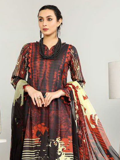 Harnour Vol-03 by Al-Kareem Fabrics Printed Lawn 3 Piece Suit D-06