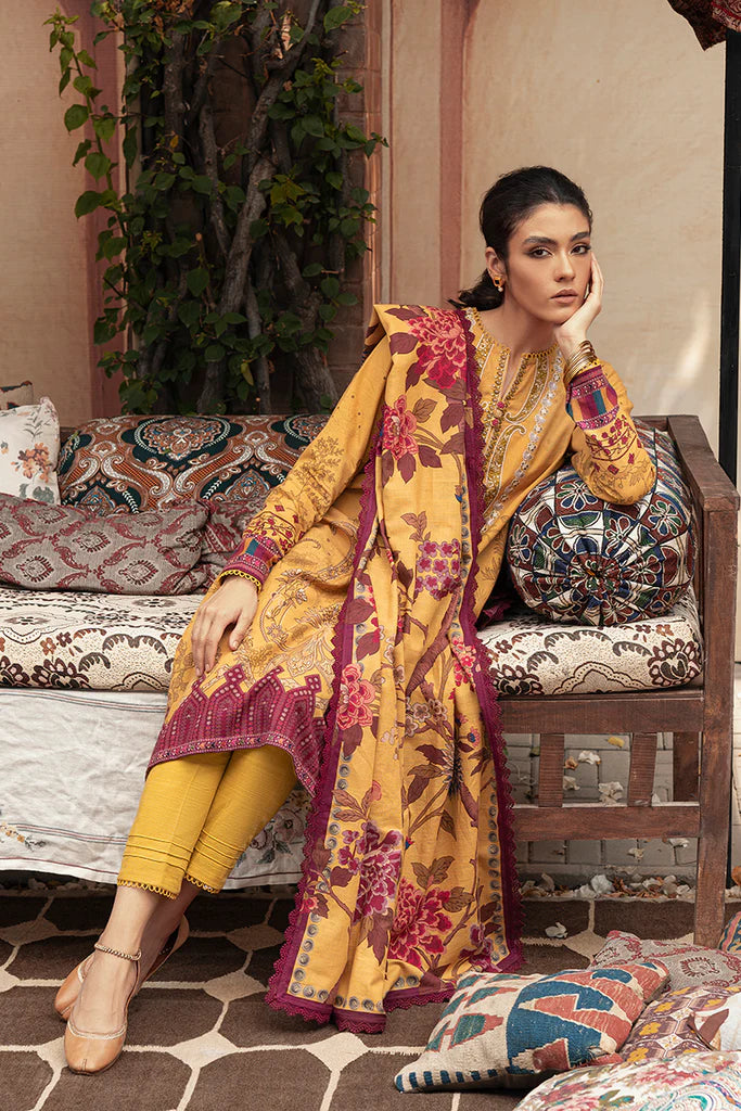 Cross Stitch Winter Edit Unstitched Khaddar 3Pc D-06 AMBER GLOW