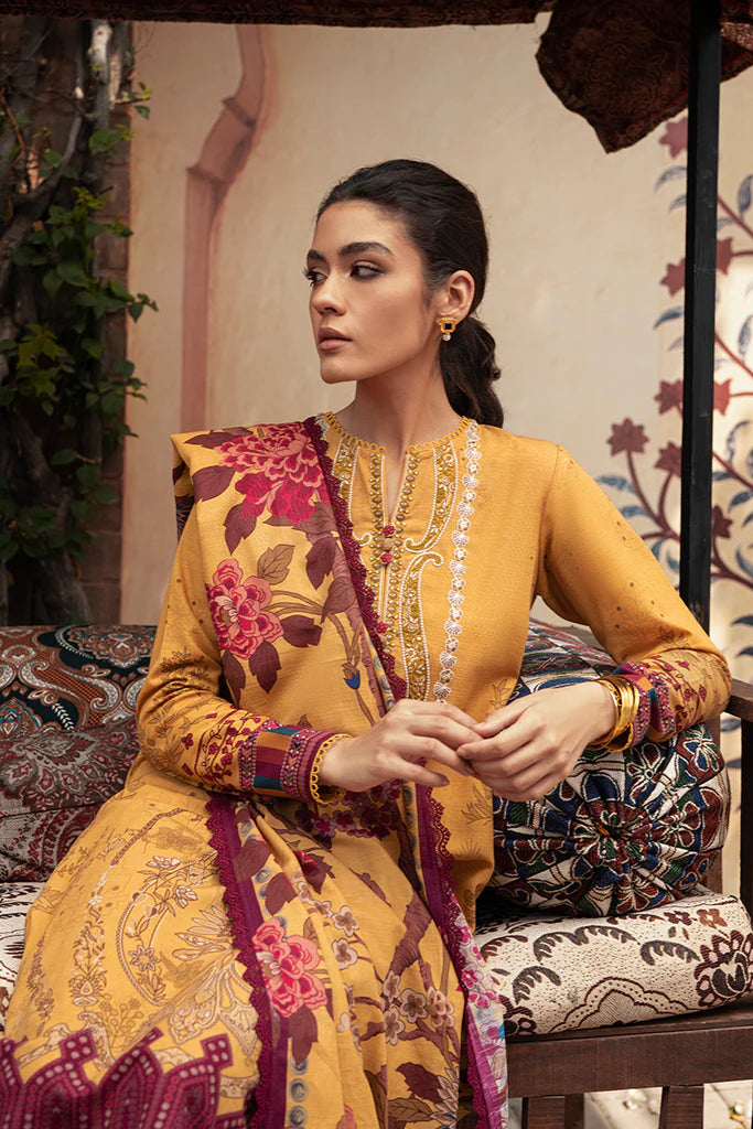 Cross Stitch Winter Edit Unstitched Khaddar 3Pc D-06 AMBER GLOW