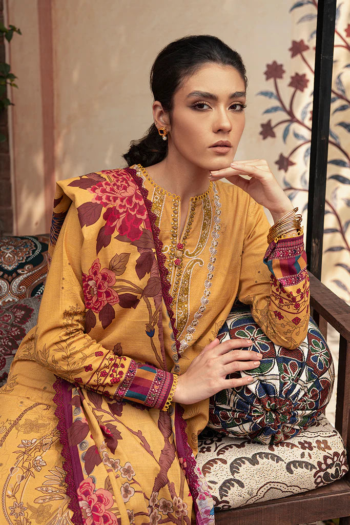 Cross Stitch Winter Edit Unstitched Khaddar 3Pc D-06 AMBER GLOW