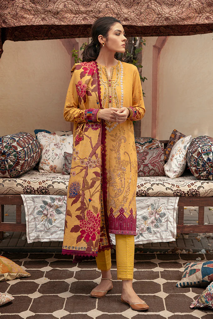 Cross Stitch Winter Edit Unstitched Khaddar 3Pc D-06 AMBER GLOW